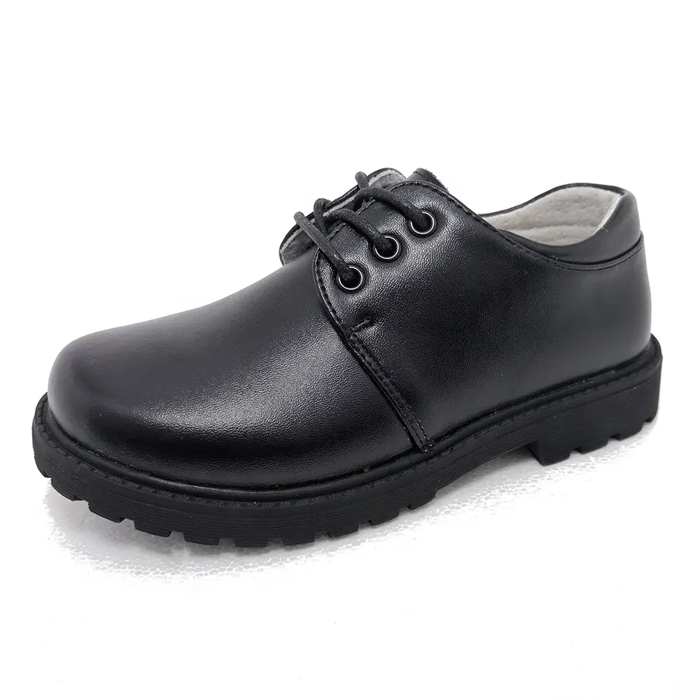 Новинка, модные туфли из натуральной кожи для мальчиков, школьная обувь, черные детские туфли