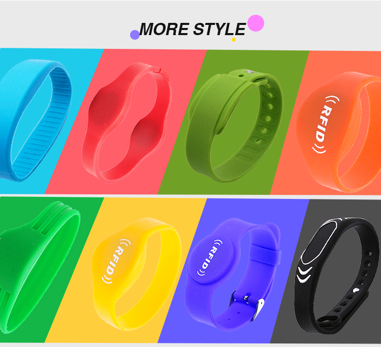 New Design Double Color RFID MIFARE Wristband Adjustable NFC Bracelet