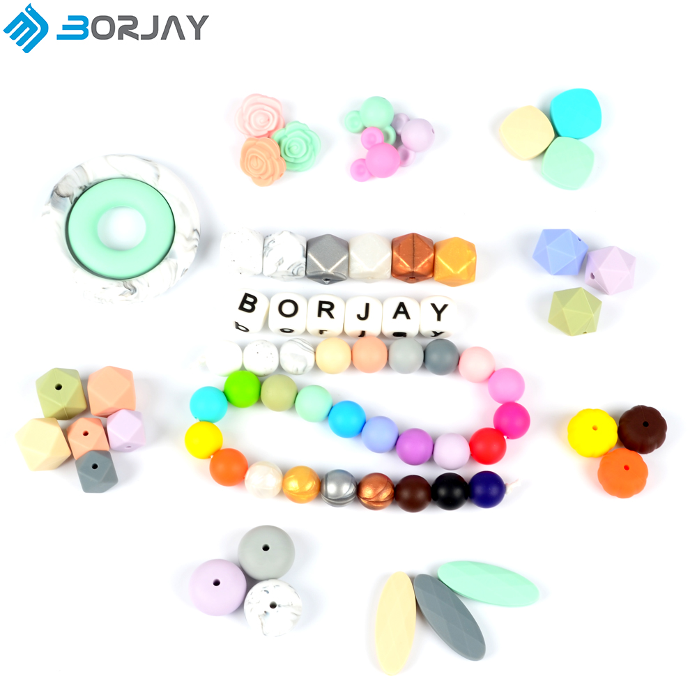 Silicone Alphabet Beads for Jewelry A-Z Silicone Letter Cubes 60 Pcs, 15mm Silicone Cube Bracelets /& Necklaces Letter Beads