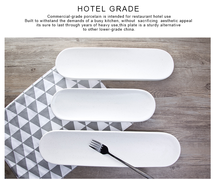 Matte Dinnerware Stripe Irregular White Plate For Dessert