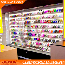 3C shop wooden display counter phone case furniture design cellphone accessories showroom