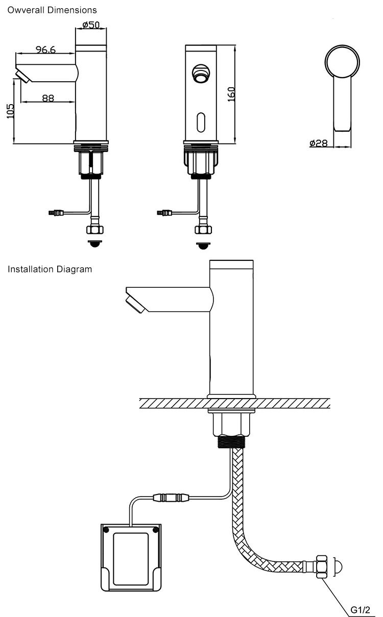 European Style Deck Mounted Water Saving Sensor Faucet