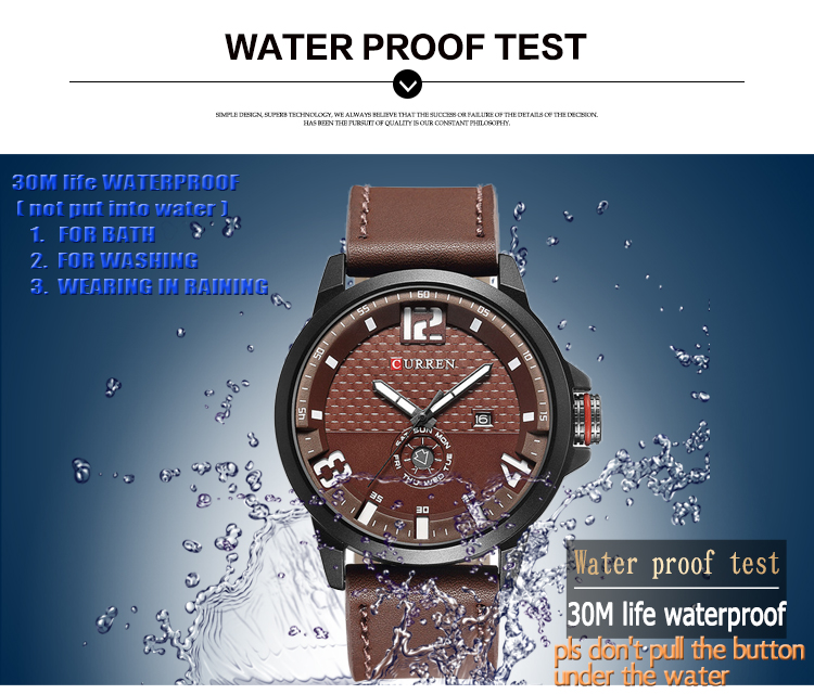 Men's Fashion Casual Sport Quartz Watch Mens Watches Top Brand Luxury Leather Drop Shipping Wristwatch Male Clock CURREN 8253