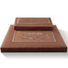 Organic Embroidered handmade square cotton linen pattern custom yoga meditation cushion zafu