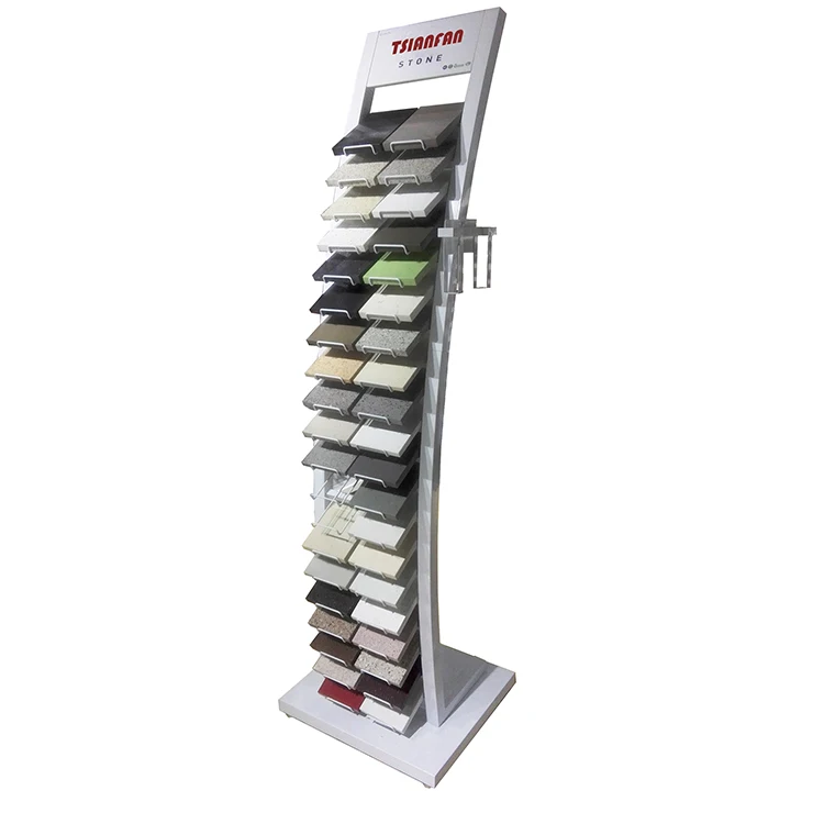 granite sample tower display quartz stone sample display rack