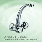 double handle kitchen filtered water faucet,flexible hose for kitchen faucet,kitchen faucet.made in china