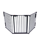 3panel automatic closing foldable metal pets fence baby safety barrier fireplace guard fence