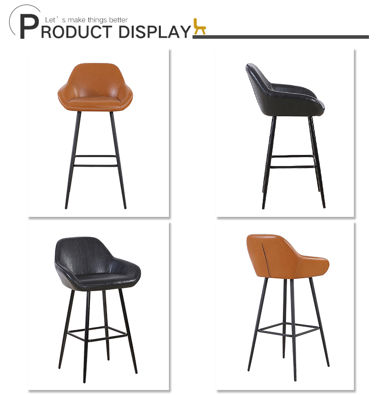 Night Club Furniture Popular Pub Use Taburete Faux Cover Stools Chairs Vintage Leather Bar Stool Chair