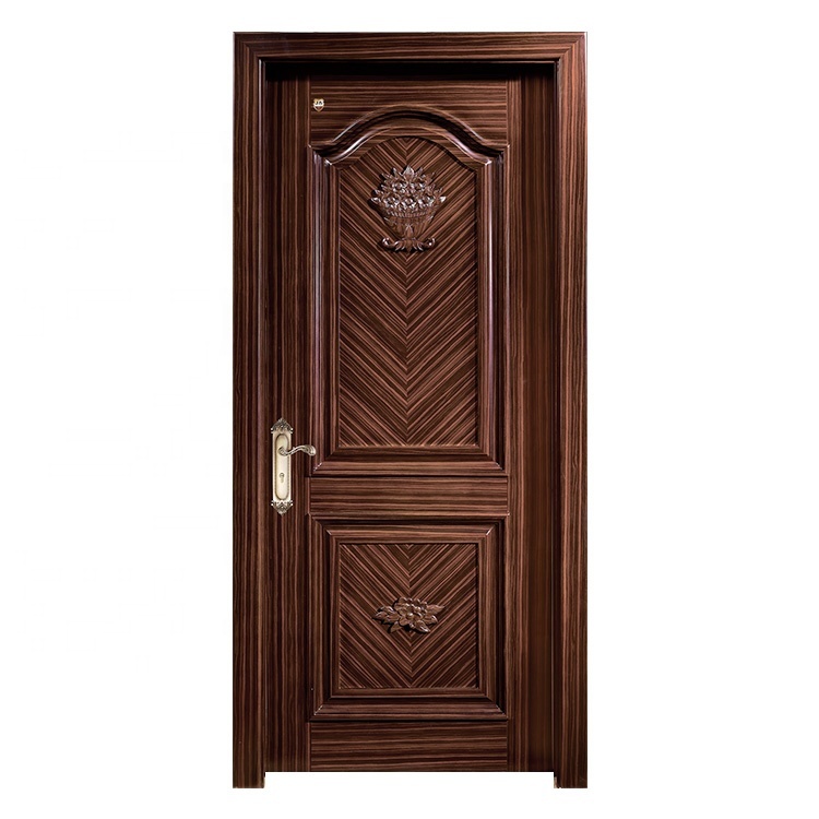 Luxury design ebony craftman engineered wood door with polish color