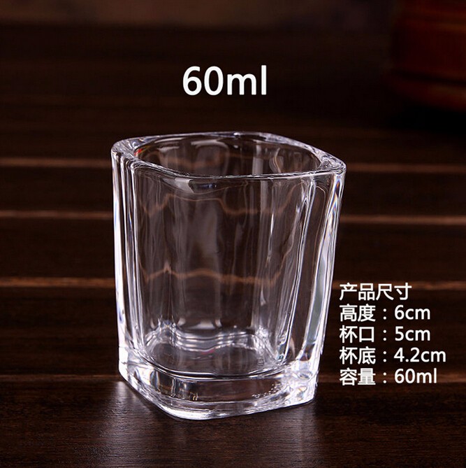 cheap square shape short glass wine glass high white material