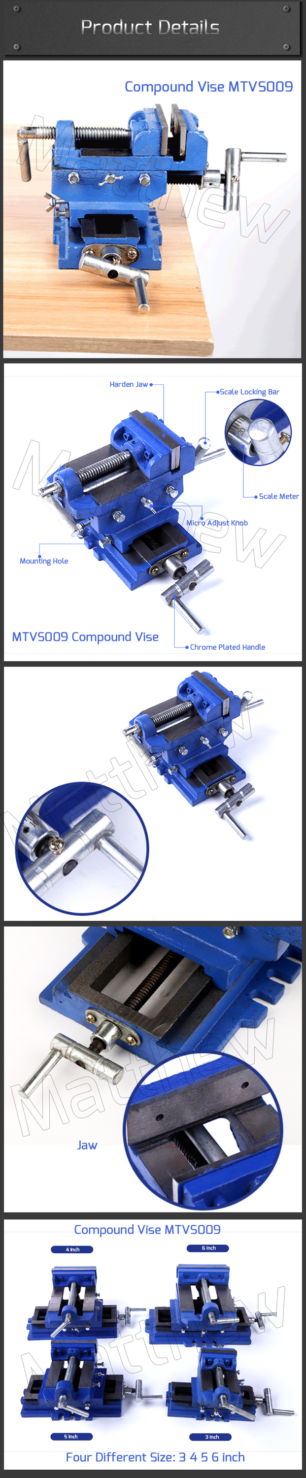 Heavy Duty Compound Cross slide Vise for Milll and drilling