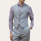 Wholesale custom mens virgin wool suit vest flannel waistcoat