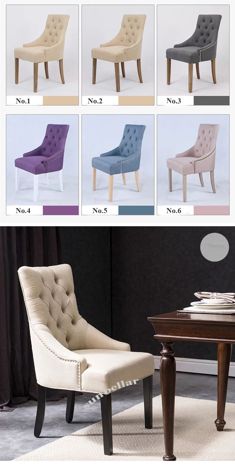 foshan factory high back fabric dinning chair buttons back chair restaurant chair for dining room