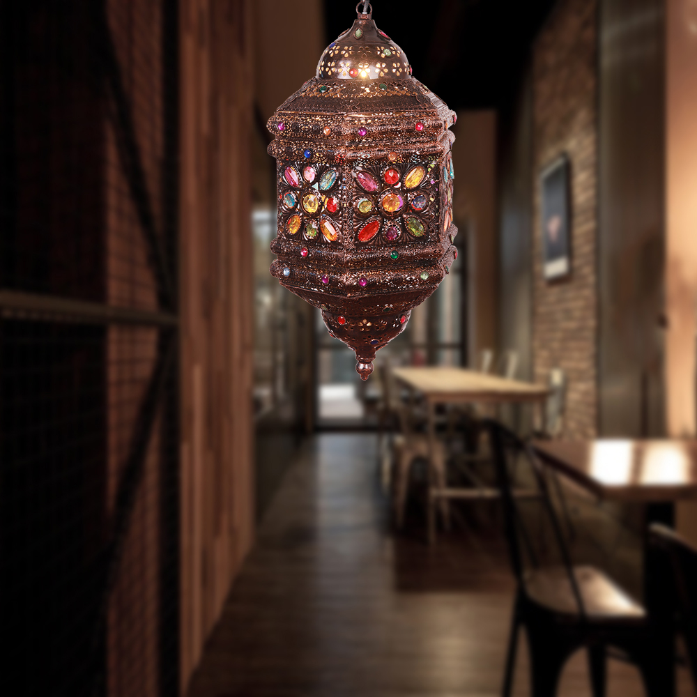 Moroccan Vintage Acrylic Chandelier Southeast Asian E14 E12 E27 E26 iron pendant lights NS-124019