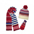 Beautiful colourful baby knitted beanie hat winter warmed hat with scarf mittens