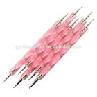 5Pcs Pink Nail Art Varnish Polish Pen 2 Way Paint Painting Brush NP020