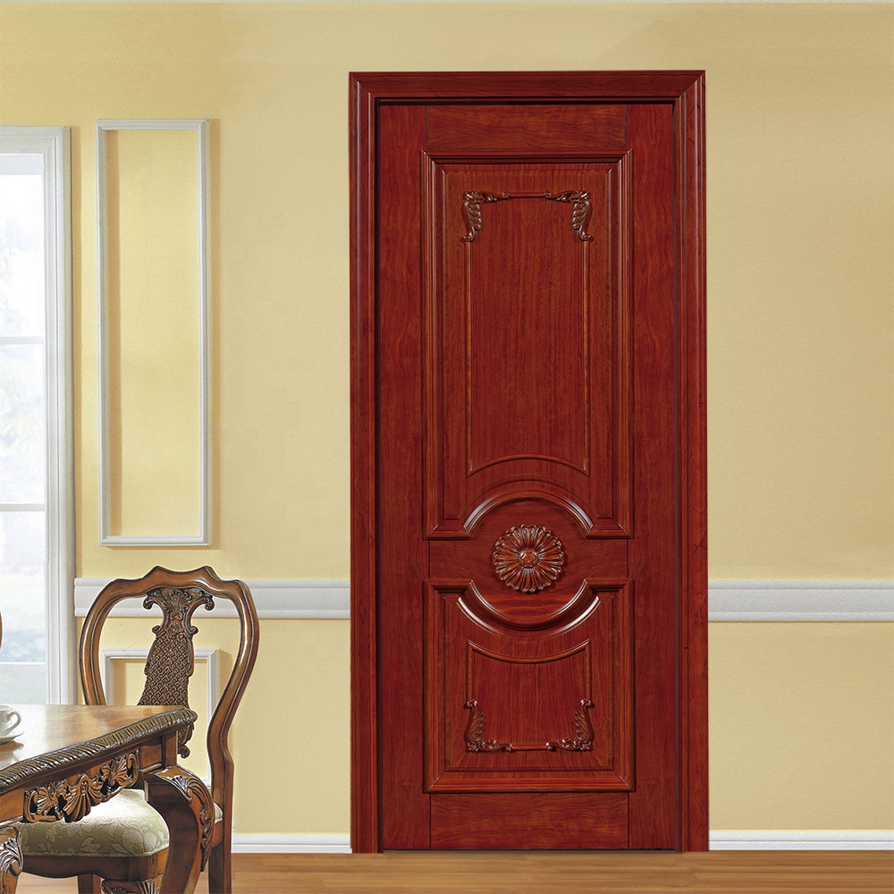 2021 environmental wood door decoration craft exterior wood veneer panels door in china