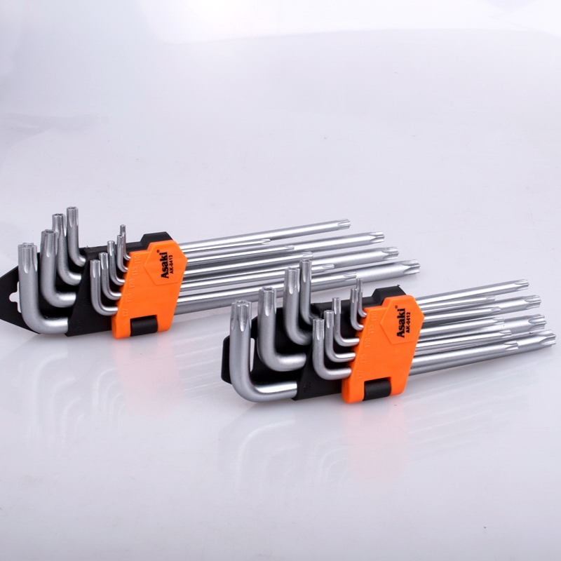 AK-0412 chrome steel torx titanium hex key wrench set