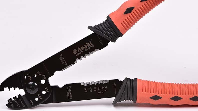 ASAKI AK-9102  5 in 1 Wire Stripper Pliers Multi-use Cable Stripper Wire Cutter Crimping Tool  Manual Pliers Alloy Steel