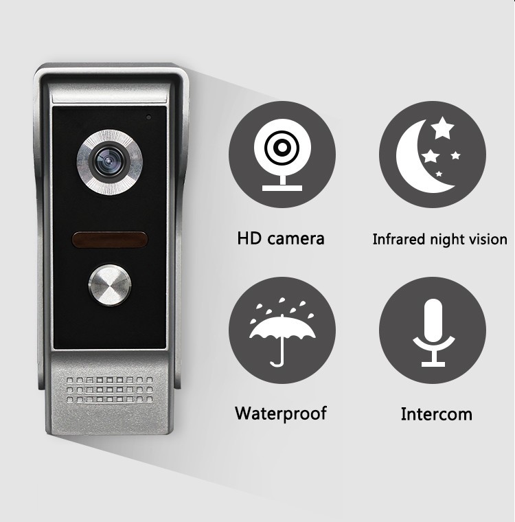 2019Video Door Phone for villa outdoor intercom night vision 7inch indoor monitor waterproof doorbell camera 1v1 intercom system