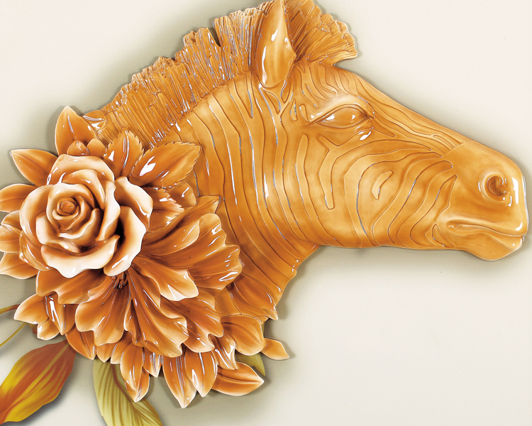 Home Decor Product Horse 3D Resin Decorative Relief Wall Painting