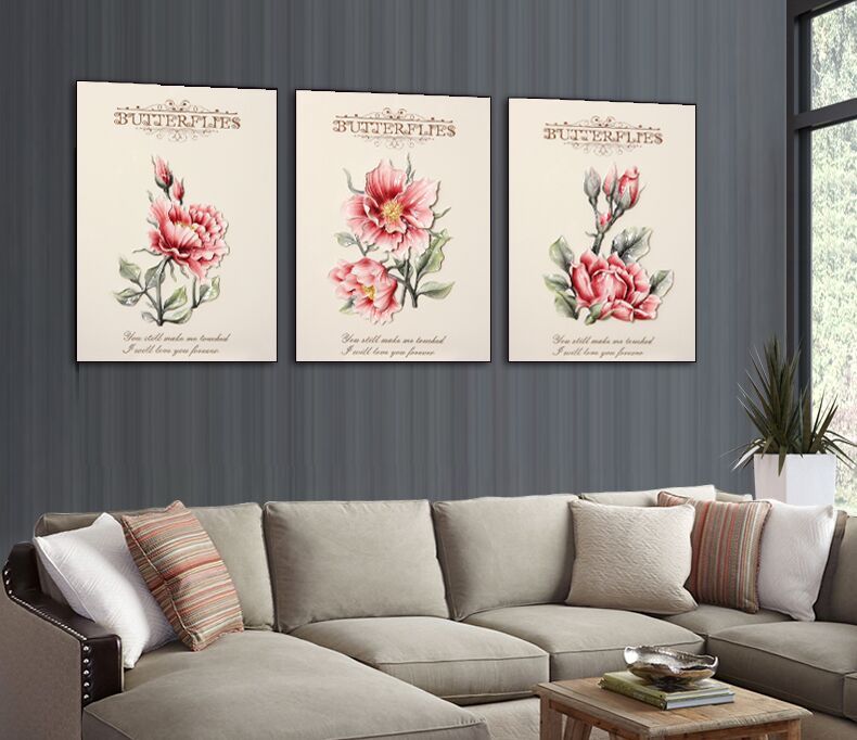 China Modern 3D Wallpaper Flower Relief Wall Decor Art