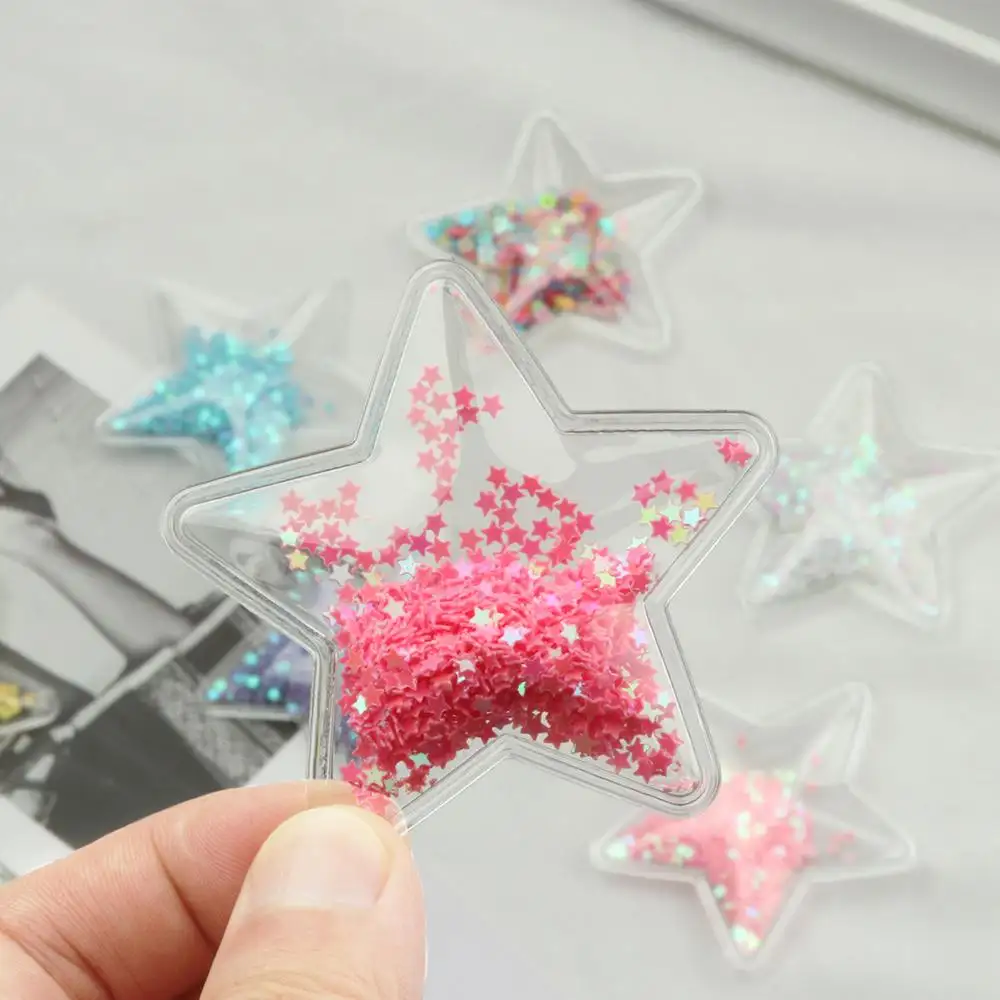 Children DIY Hair Accessories Novelty Kids Plastic Soft Transparent Handmade Supplies Star Scrap Design Sweet Hairpins