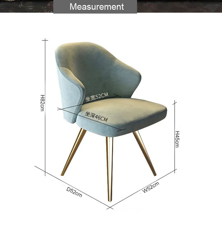 Foshan furniture factory dining chair fabric velvet gold stainless steel legs restaurant dinning room chair