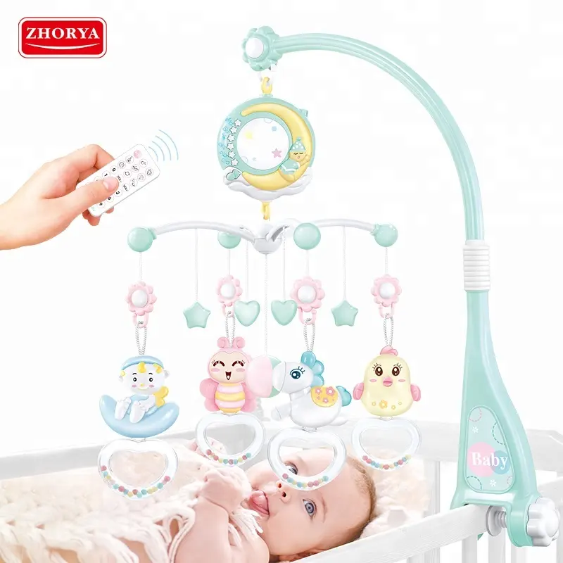 Sleep music soothe restless emotions baby bed bell with projector