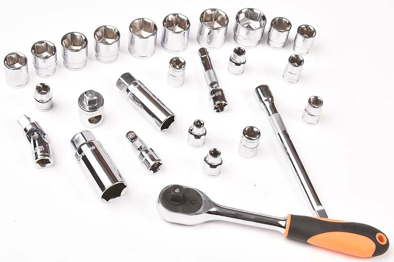 Asaki 26PCS Industrial socket wrench Tools 3/8"Socket Spanner Wrench Set