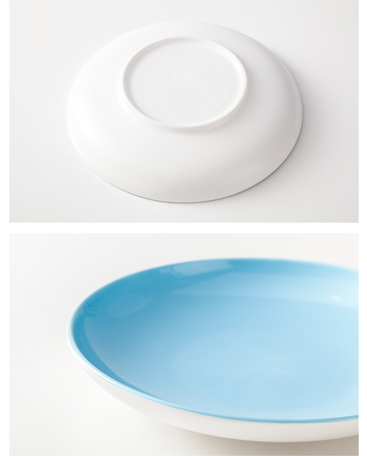 Restaurant Serving Plate OEM ODM Food Grade Dishes Porcelain Blue