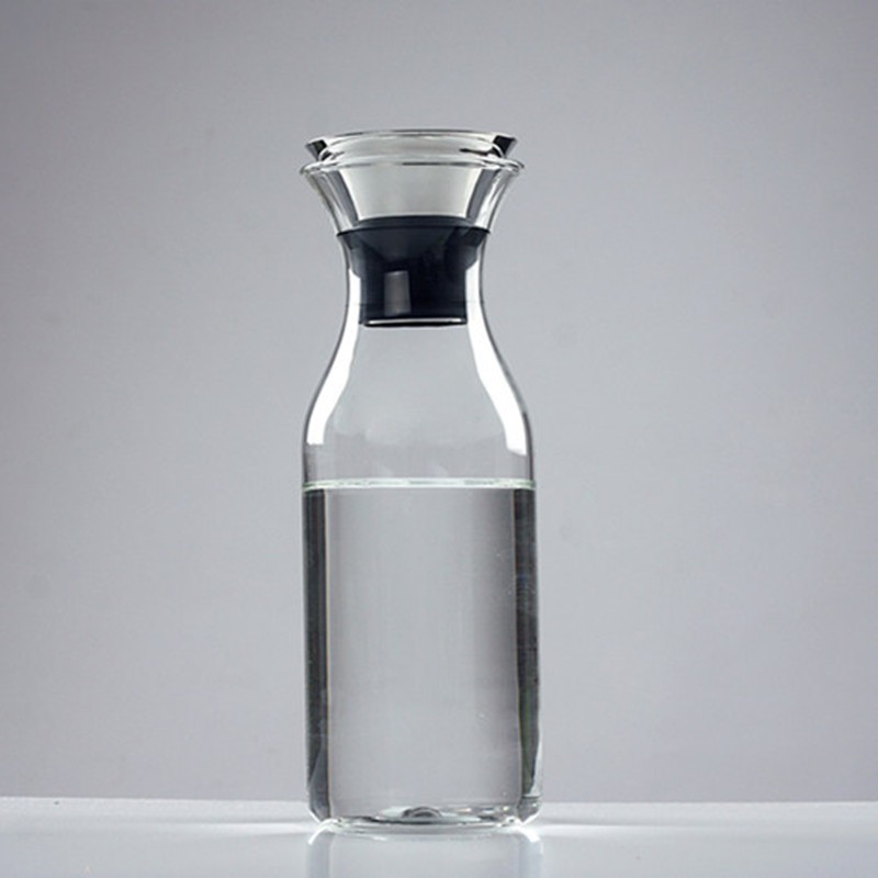 Haonai Hand mouth glass pitcher with lid and spout glass water carafe