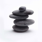 Black polished pebble ornament paving stone