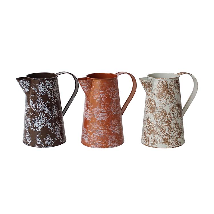 Home Decoration Metal Flower Pitcher Chic Jug Vase Kettle