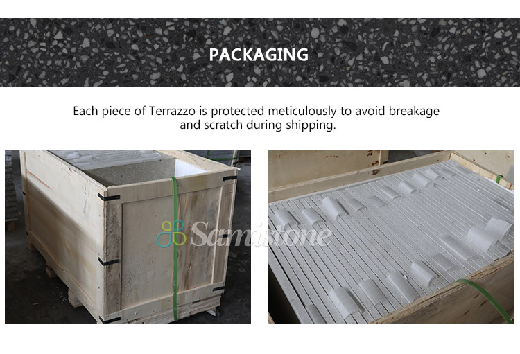 Samistone Widely Used Terrazzo flooring Stone Off White Terrazzo Tile Price