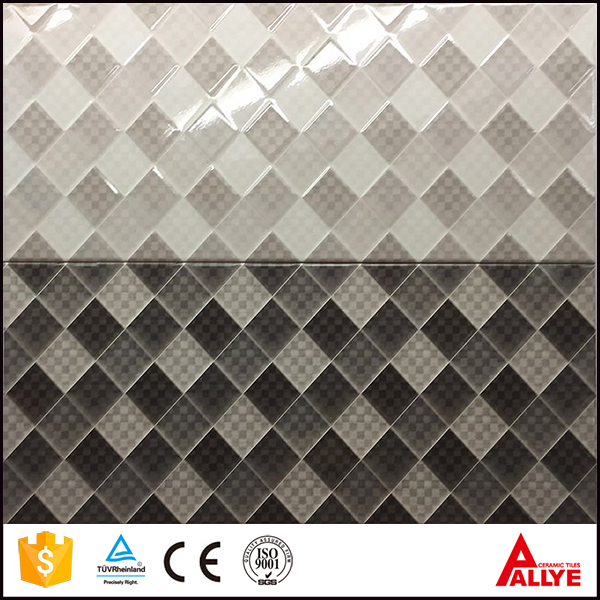 white and black grid pattern wall tile 25x40