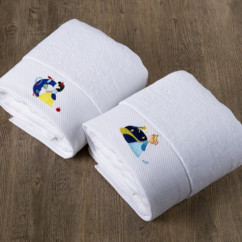 embroidered white 100% cotton hotel 70x140 bath towel fabric