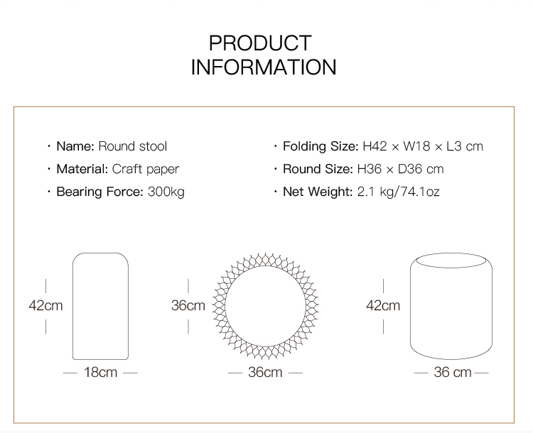 ihpaper Popular Simplify Natural Portable Easy to Transport Customized Camouflage Pattern Paper Stool