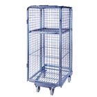 4 sided foldable security industry hot sale collapsible durable portable transportation galvanized steel rolling cage