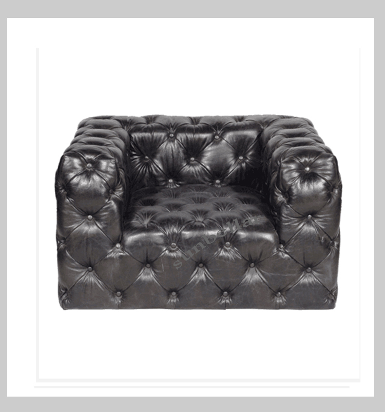 bespoke chesterfield black leather sofa set genuine leather tufted buttons classic chesterfield-sofa handcrafted traditional UK