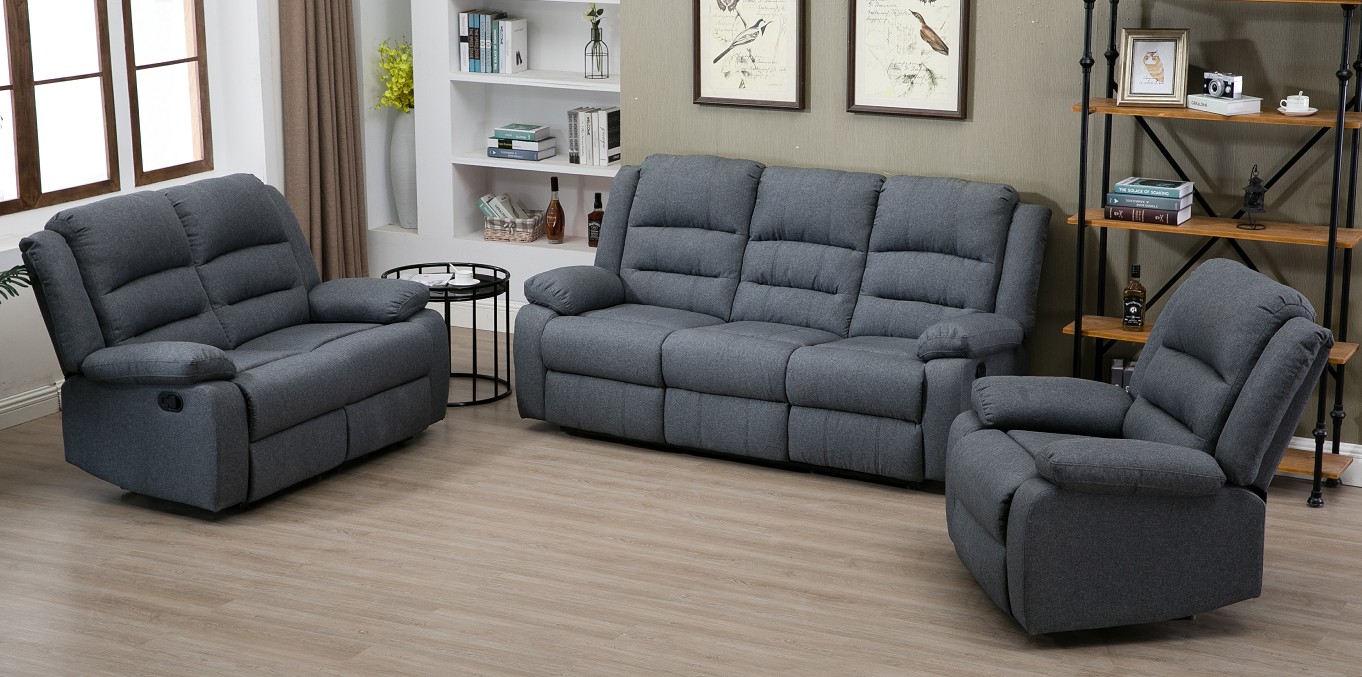Factory Furniture 3 Pieces Adjustable Contemporary Recliner Motion Sofa SetsChair Loveseat Reclining For Living Room