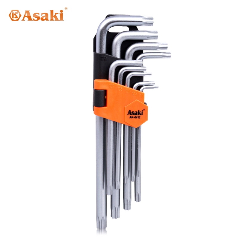 AK-0412 chrome steel torx titanium hex key wrench set