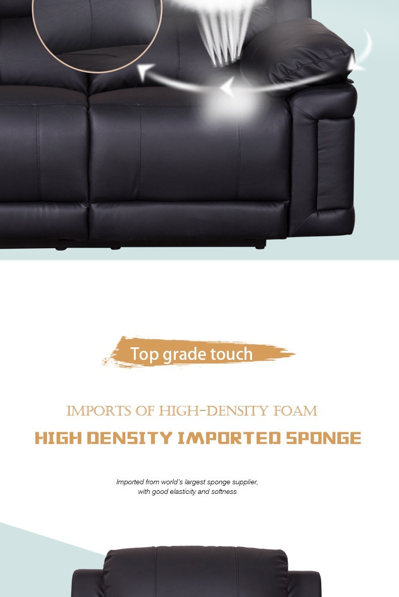 Shenzhen Furniture Living Room Leather/ Leather air recliner sofa set prices 1513