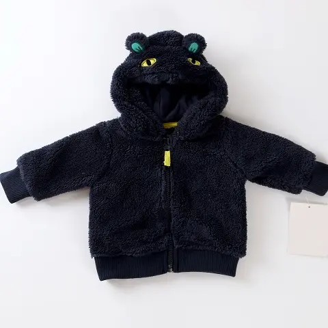 Зимняя бархатная детская одежда с милым верхом с капюшоном для 0-6 месяцев