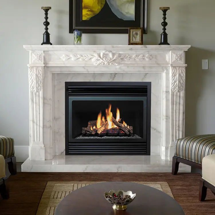 Hot Sale Natural Marble Fireplace for home using