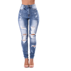 Wholesale Distressed Pants Women High Waisted Jeans