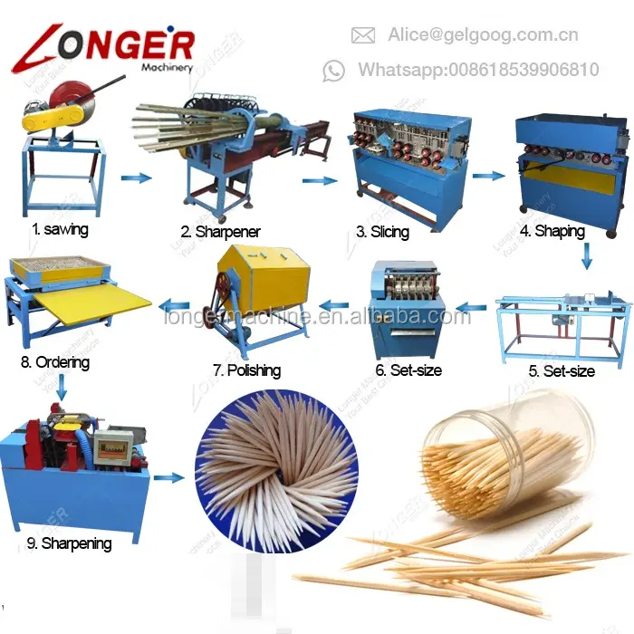 Cheap Price Bamboo Bbq Kebab Skewer Toothpick Processing Equipment Tooth Pick Making Machine