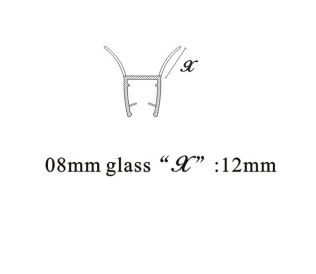 Steam room glass door stops weather strip