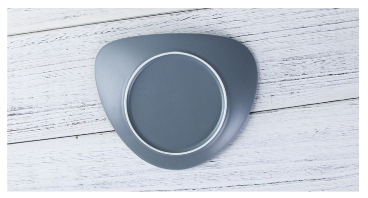 Theme Restaurant Food Dish Grey Triangle Shallow Plate