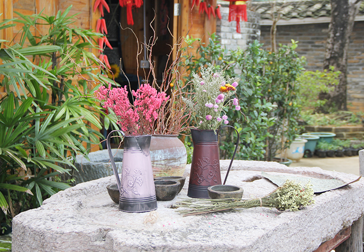 Rustic Style Metal Pitcher Flower Vase Primitive Jug galvanized milk jugs for Wedding Home Decoration